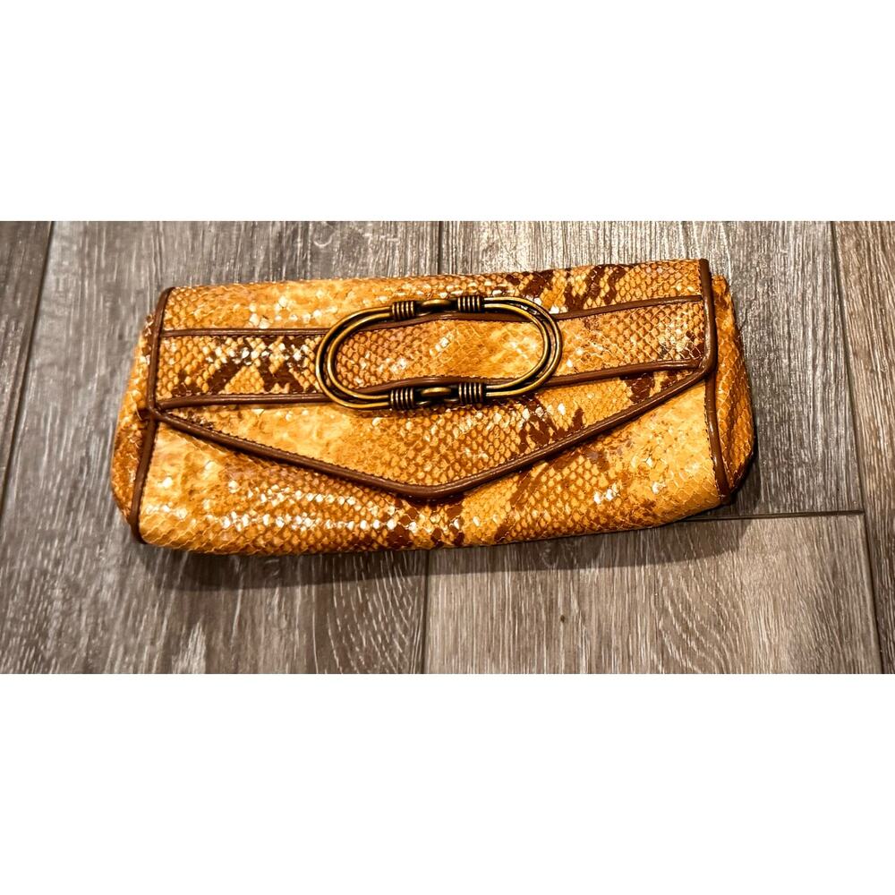 Cole Haan Clutch Nude Python Snake Pattern‎